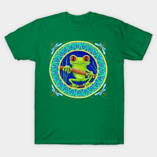 Little Green Tree Frog Mandala T-Shirt